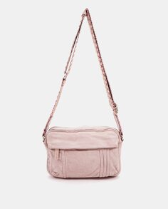 Розовая кожаная сумка через плечо с карманами Abbacino, розовый