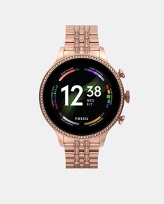 Умные часы Gen 6 FTW6077 в розовой стали Fossil, розовый