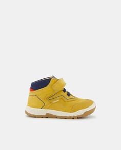 Кожаные ботинки для мальчика на липучке и шнурках Pablosky, желтый
