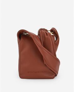 Женская сумка через плечо из фактуры наппы темного цвета кожи Adolfo Dominguez, коричневый