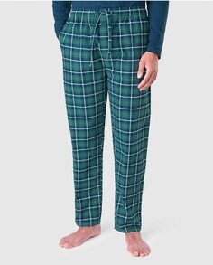 Зеленые фланелевые длинные мужские пижамные штаны El Búho Nocturno, зеленый