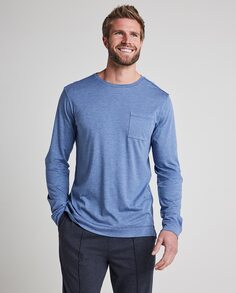 Мужская голубая пижамная рубашка с длинными рукавами Jockey, светло-синий