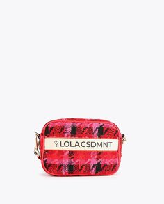 Разноцветная женская сумка через плечо с логотипом спереди Lola Casademunt, красный