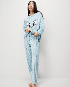 Длинная женская флисовая пижама Looney Tunes Gisela, синий