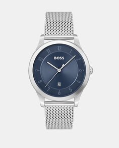 Purity 1513985 Миланские стальные мужские часы с сеткой Boss, серебро