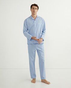 Мужская длинная пижама из ткани Dustin, синий