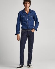 Узкие мужские джинсы Hatch темно-синего цвета Pepe Jeans, синий