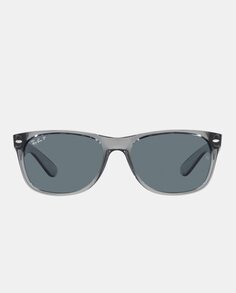 Солнцезащитные очки унисекс квадратные полупрозрачные серые с поляризованными линзами Ray-Ban, серый