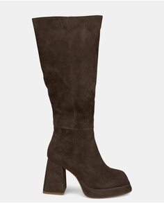 Женские кожаные ботинки с квадратным носком Alma en Pena, темно коричневый