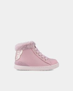 Ботильоны для девочек со шнуровкой и деталью на каблуке Biomecanics, розовый