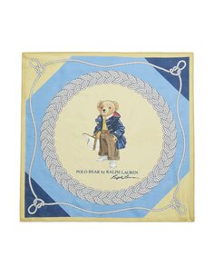 Женский хлопковый шарф с медвежьим принтом Polo Ralph Lauren, синий