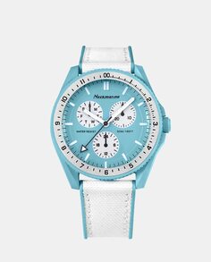 Многофункциональные женские часы Coral Reef NM-X4765M12 из смолы и синего нейлона Neckmarine, синий