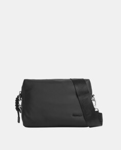 Черная сумка через плечо из переработанных материалов с широкой ручкой Calvin Klein, черный