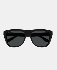 Черные мужские солнцезащитные очки прямоугольной формы Gucci, черный
