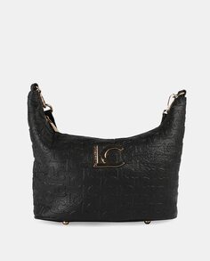 Черная сумка через плечо с гравировкой монограммы Lola Casademunt, черный