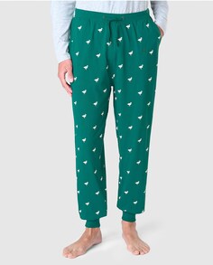 Длинные зеленые трикотажные мужские пижамные штаны El Búho Nocturno, зеленый