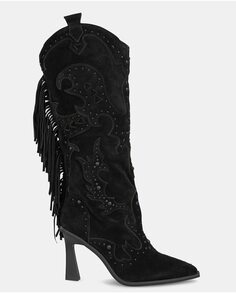 Женские кожаные ботинки с острым носком Alma en Pena, черный