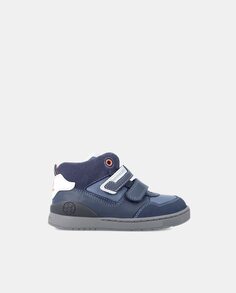 Кожаные ботинки для мальчика с застежкой на два крючка Biomecanics, темно-синий