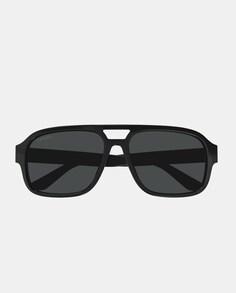 Мужские черные солнцезащитные очки-авиаторы с двойной перемычкой Gucci, черный