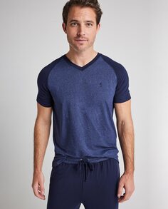 Мужская темно-синяя пижамная рубашка с короткими рукавами Jockey, темно-синий