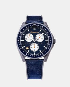 Многофункциональные мужские часы Coral Reef NM-X4765M05 из смолы и синего нейлона Neckmarine, темно-синий
