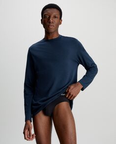 Мужская пижамная рубашка с длинными рукавами Calvin Klein, темно-синий