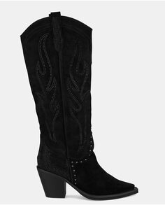 Женские кожаные ковбойские сапоги с острым носком Alma en Pena, черный