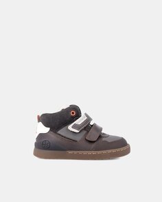 Кожаные ботинки для мальчика с застежкой на два крючка Biomecanics, темно коричневый