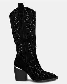 Женские кожаные ковбойские сапоги с острым носком Alma en Pena, черный