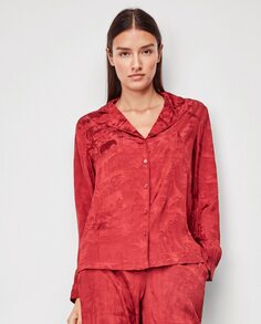 Женская пижамная рубашка из шелковистой ткани Gisela, бордо