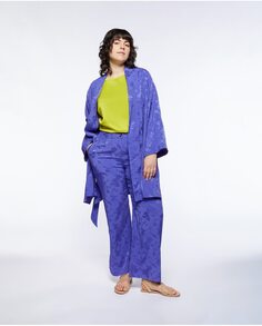 Женские широкие брюки из жаккардовой ткани с карманами Fiorella Rubino, фиолетовый