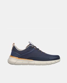 Низкие мужские кроссовки для бега на эластичных шнурках Skechers, темно-синий