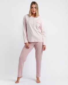 Женская длинная пижама закрытой вязки Admas, розовый