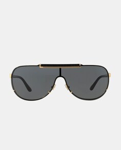 Мужские солнцезащитные очки с одинарными линзами из золотистого металла Versace, золотой