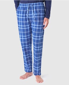 Мужские длинные фланелевые пижамные штаны синего цвета El Búho Nocturno, синий