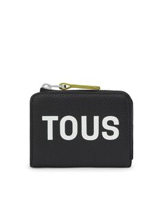 Маленький женский кожаный кошелек Lynn с черным логотипом Tous, черный