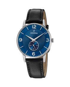 Мужские часы F20566/3 Ретро черные кожаные Festina, черный