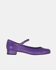 Женские кожаные туфли Emilia Plum Mary Janes с пряжкой Augusta, фиолетовый