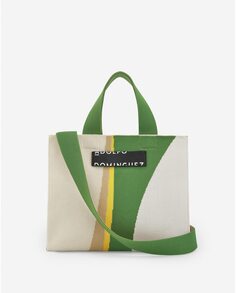 Многопозиционная женская сумка через плечо зелено-бежевого цвета Adolfo Dominguez, зеленый