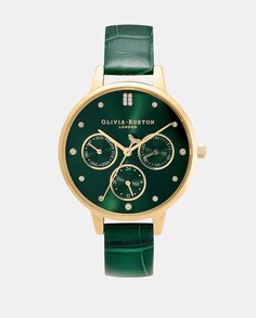 Многофункциональные 24000010 зеленые кожаные многофункциональные женские часы Olivia Burton, зеленый