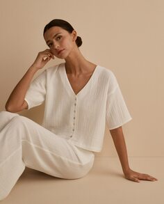 Женская пижамная рубашка на пуговицах Énfasis, белый