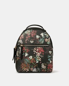 Черный рюкзак Anouk среднего размера с цветами и передним карманом Fiorelli, черный