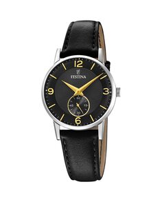 Женские часы F20570/4 Ретро черные кожаные Festina, черный