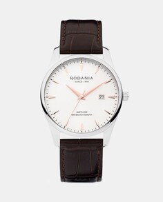 Gstaad R11018 Коричневые кожаные мужские часы Rodania, коричневый