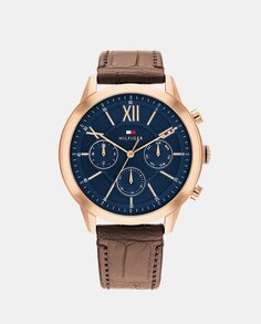 Morrison 1710526 многофункциональные коричневые кожаные мужские часы Tommy Hilfiger, коричневый