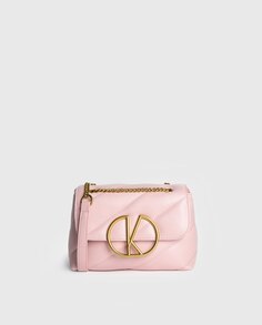 Розовая сумка через плечо с золотой цепочкой и магнитной застежкой Kalk, розовый