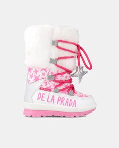 Ботинки для апре-ски для девочек с мехом и звездным принтом Agatha Ruiz de la Prada, белый