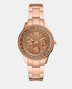 Многофункциональные женские часы Stella Sport ES5109 из розовой стали Fossil, розовый