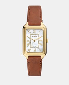 Raquel ES5307 Коричневые кожаные женские часы Fossil, светло-коричневый