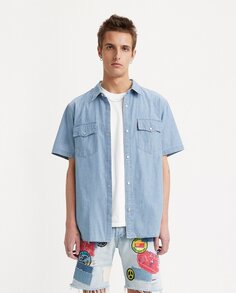 Мужская джинсовая рубашка с короткими рукавами Levi&apos;s, синий Levis